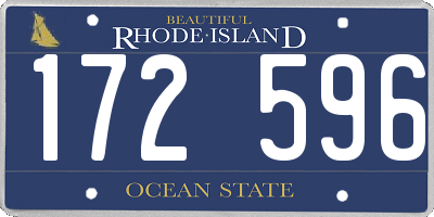 RI license plate 172596