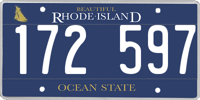 RI license plate 172597