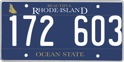 RI license plate 172603