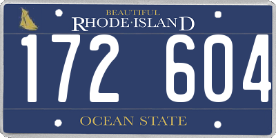 RI license plate 172604