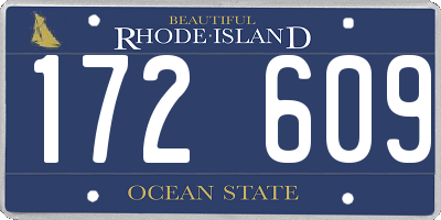 RI license plate 172609