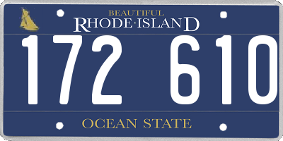 RI license plate 172610