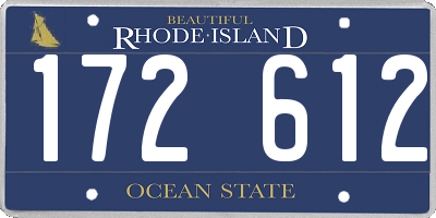 RI license plate 172612