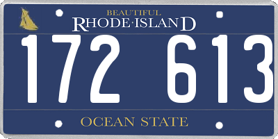 RI license plate 172613