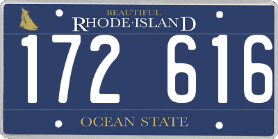 RI license plate 172616