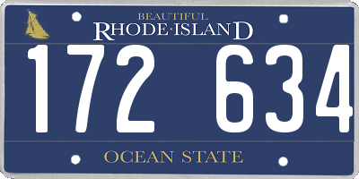 RI license plate 172634