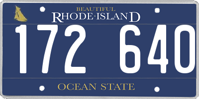 RI license plate 172640