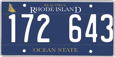 RI license plate 172643
