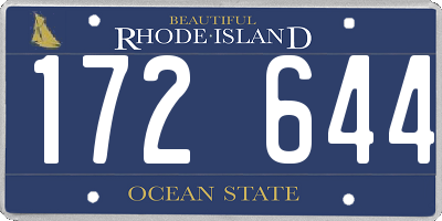 RI license plate 172644