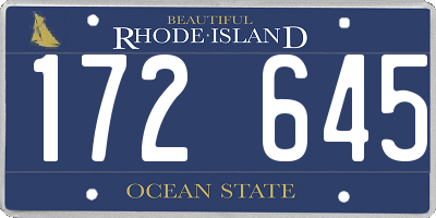 RI license plate 172645