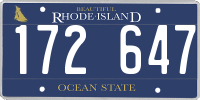 RI license plate 172647