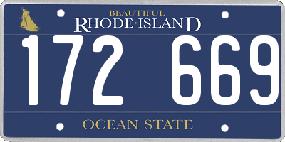 RI license plate 172669