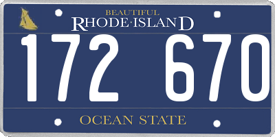 RI license plate 172670