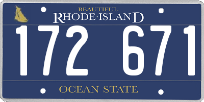 RI license plate 172671