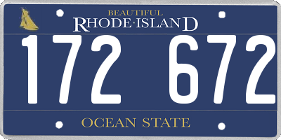 RI license plate 172672