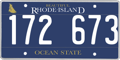 RI license plate 172673