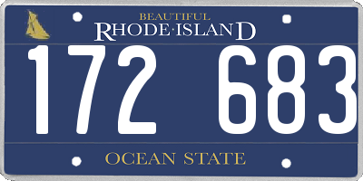 RI license plate 172683