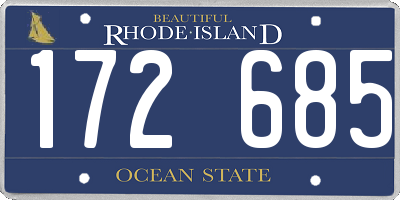 RI license plate 172685