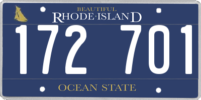 RI license plate 172701