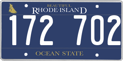 RI license plate 172702