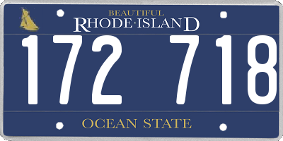 RI license plate 172718