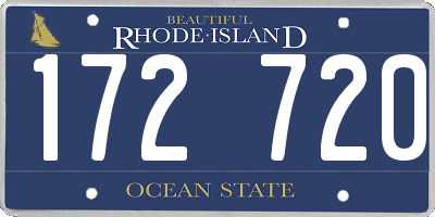 RI license plate 172720