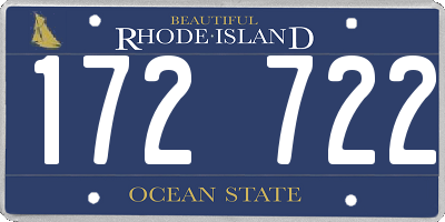 RI license plate 172722