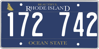 RI license plate 172742