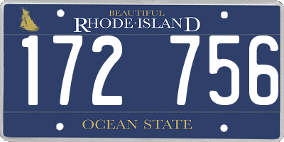 RI license plate 172756