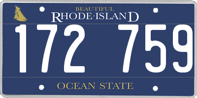 RI license plate 172759