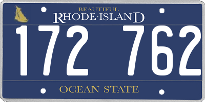 RI license plate 172762
