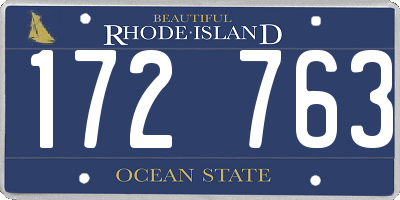 RI license plate 172763