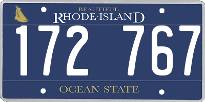 RI license plate 172767