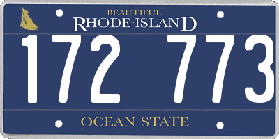 RI license plate 172773
