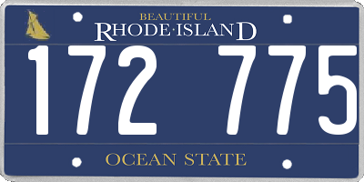 RI license plate 172775