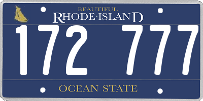 RI license plate 172777
