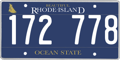 RI license plate 172778