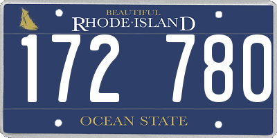 RI license plate 172780