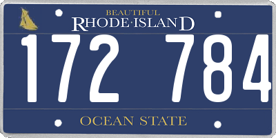 RI license plate 172784