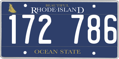 RI license plate 172786