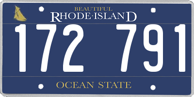 RI license plate 172791