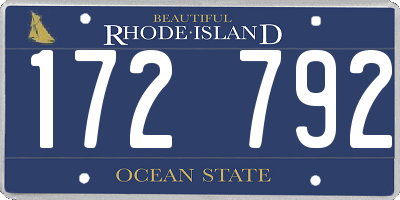 RI license plate 172792