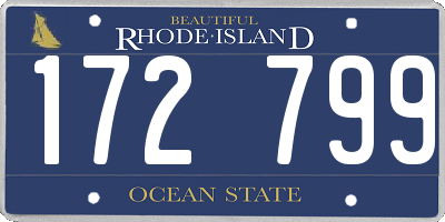 RI license plate 172799