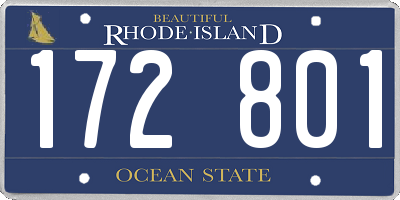 RI license plate 172801
