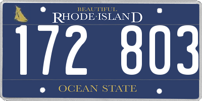 RI license plate 172803