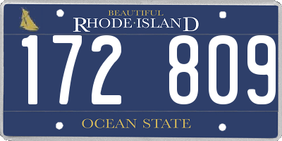 RI license plate 172809