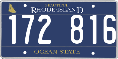 RI license plate 172816