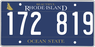 RI license plate 172819