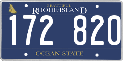 RI license plate 172820