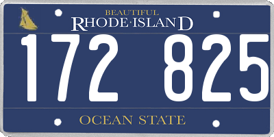 RI license plate 172825